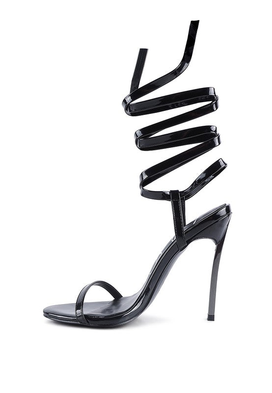 Runway Wraparound Pointed Toe High Heel Sandals