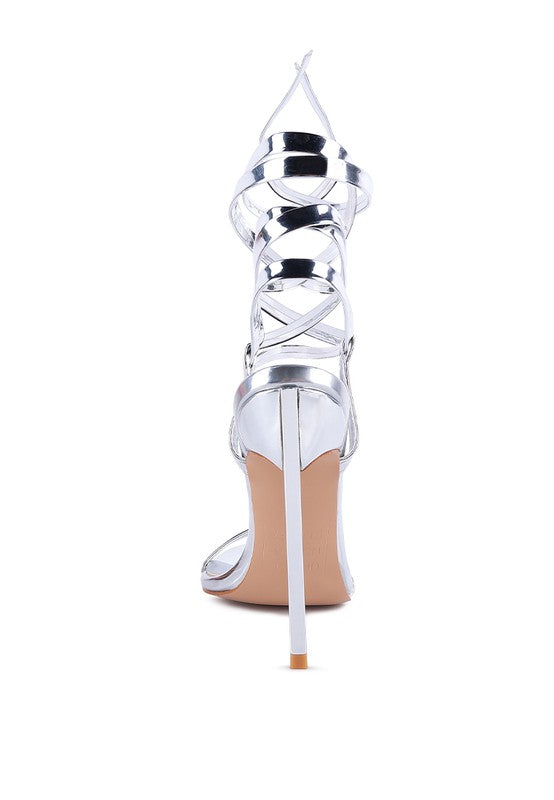 Runway Wraparound Pointed Toe High Heel Sandals
