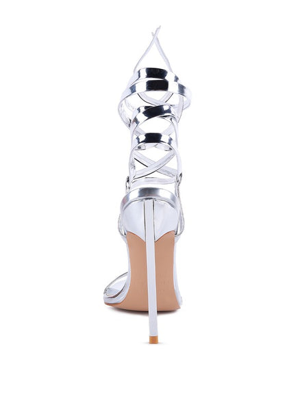 Runway Wraparound Pointed Toe High Heel Sandals