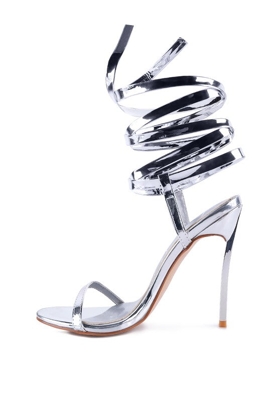 Runway Wraparound Pointed Toe High Heel Sandals