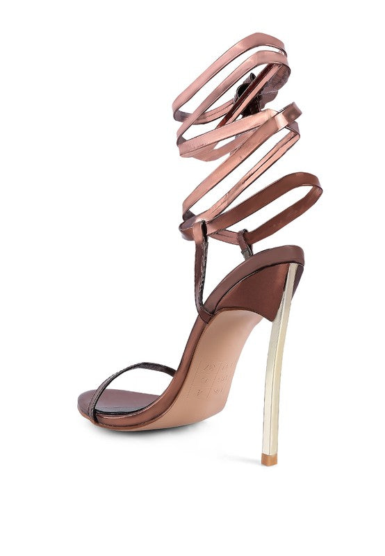 Runway Wraparound Pointed Toe High Heel Sandals