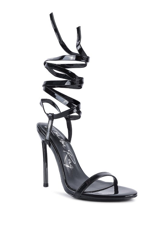 Runway Wraparound Pointed Toe High Heel Sandals