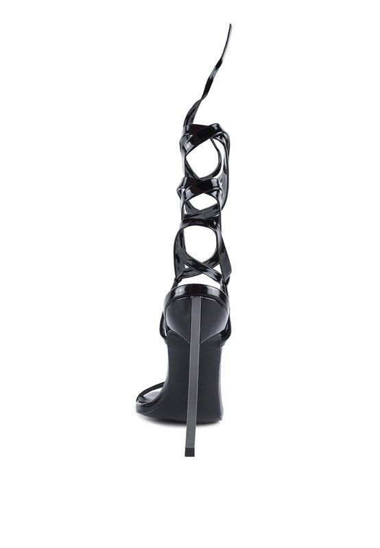 Runway Wraparound Pointed Toe High Heel Sandals