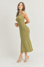 Wynona Polo Collar Sweater Knit Bodycon Midi Dress