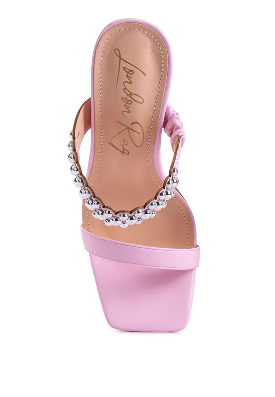 Vivi Silver Stud Embellished High Heels