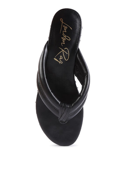 Pamela Rhinestone Quilted Platform Thong Sandals