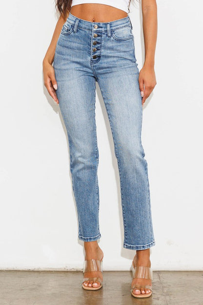 Modern Classic High Rise Straight Leg Ankle Jeans