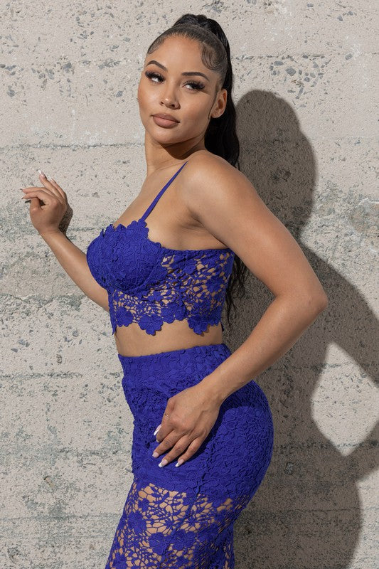 Playing Favorites Two Piece Crochet Lace Set
