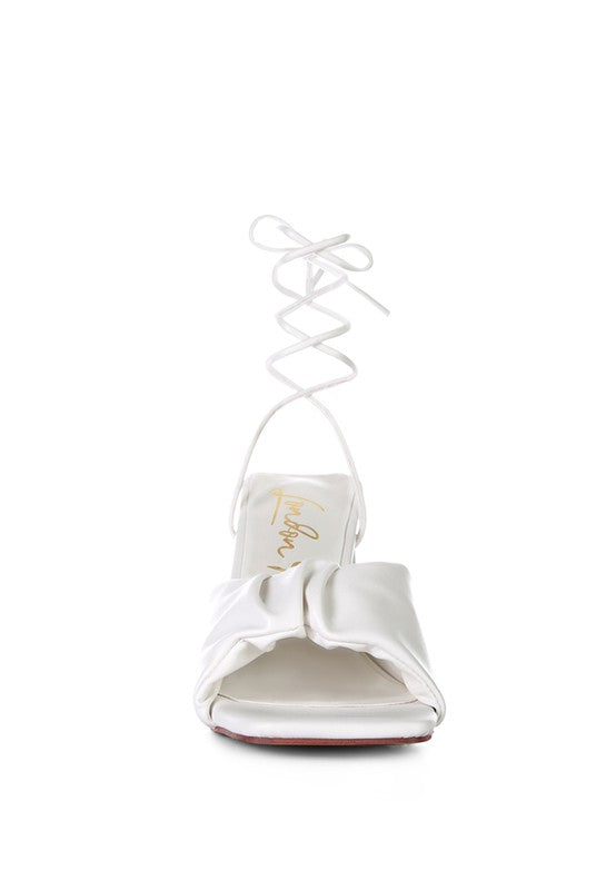 Primavera Sculpted Heel Strappy Lace Up Sandals