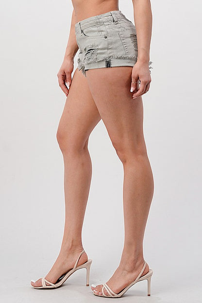 Itsy Bitsy Frayed Hem Denim Shorts