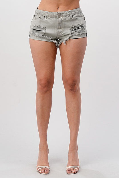 Itsy Bitsy Frayed Hem Denim Shorts