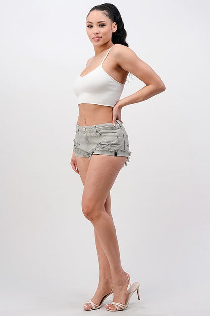 Itsy Bitsy Frayed Hem Denim Shorts