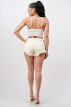 Itsy Bitsy Frayed Hem Denim Shorts