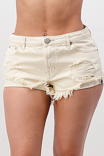 Itsy Bitsy Frayed Hem Denim Shorts