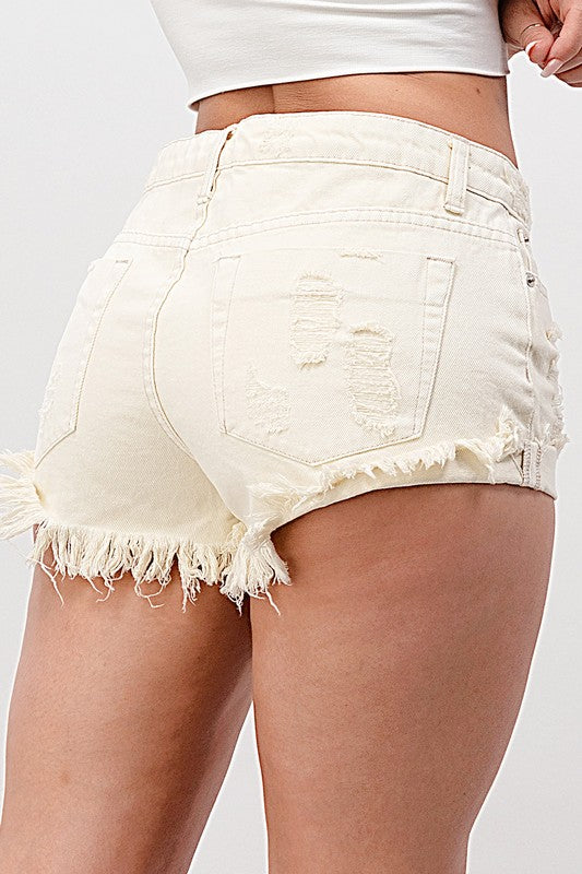 Itsy Bitsy Frayed Hem Denim Shorts