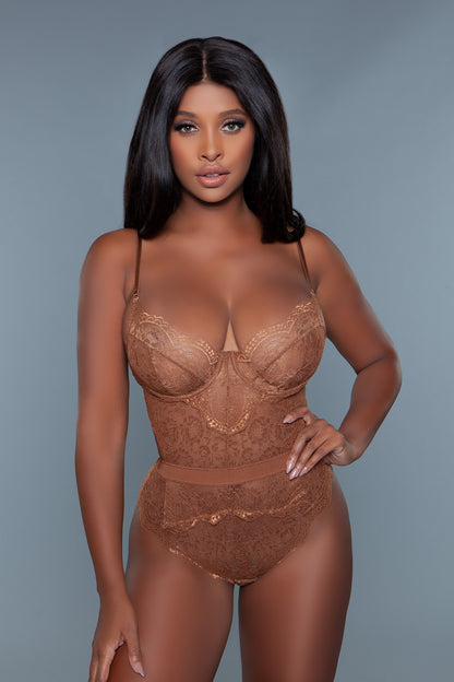 Love To Love You Open Back Sheer Lace Teddy