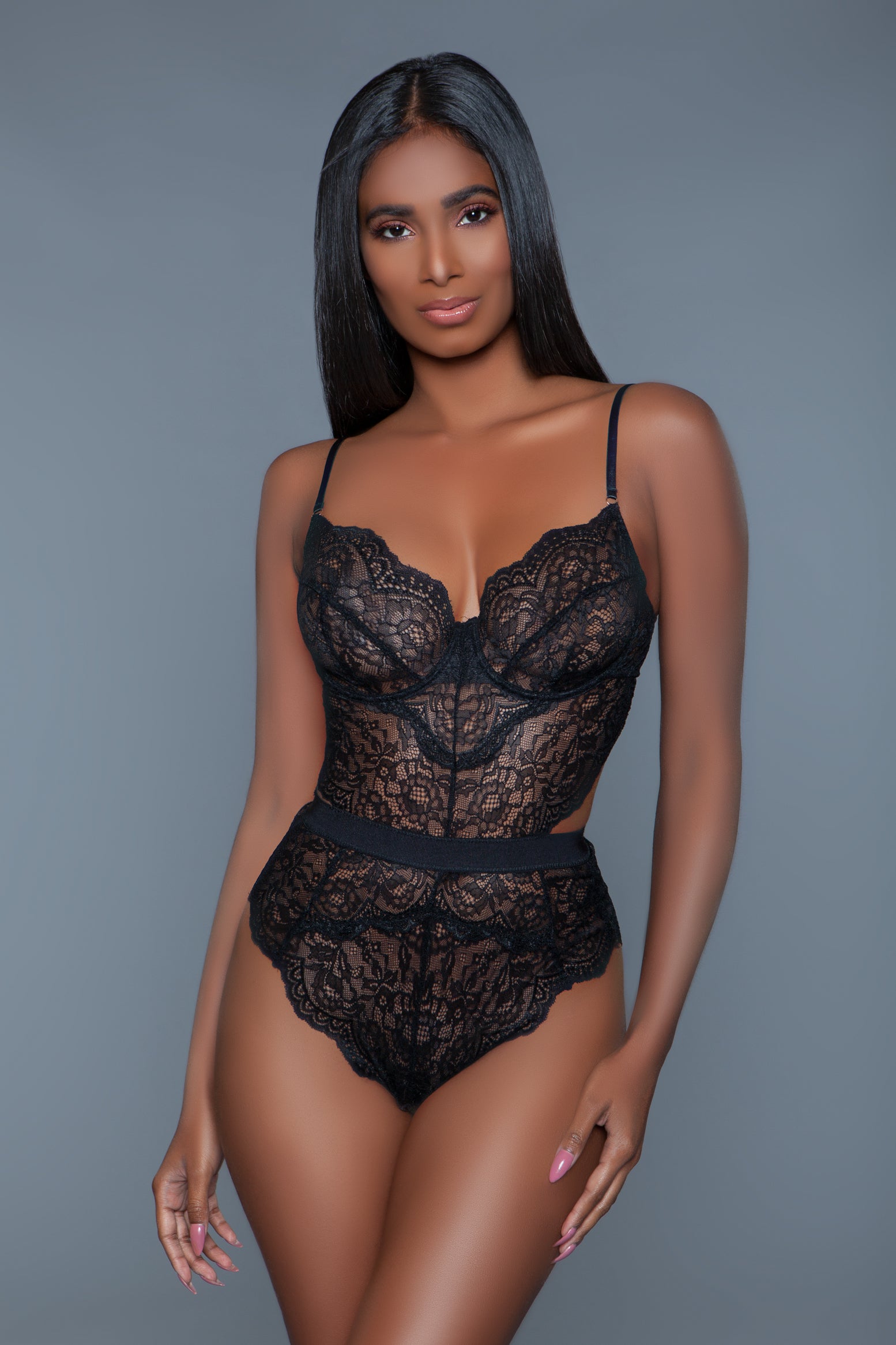 Love To Love You Open Back Sheer Lace Teddy