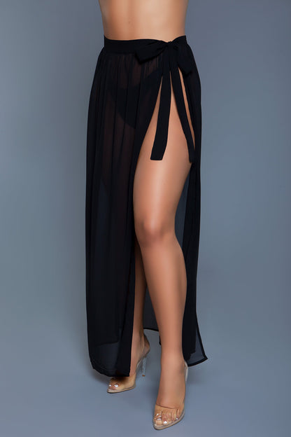Poolside &amp; Mimosas Tie Front Cover Up Maxi Skirt