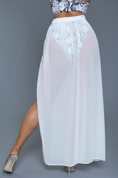 Poolside &amp; Mimosas Tie Front Cover Up Maxi Skirt