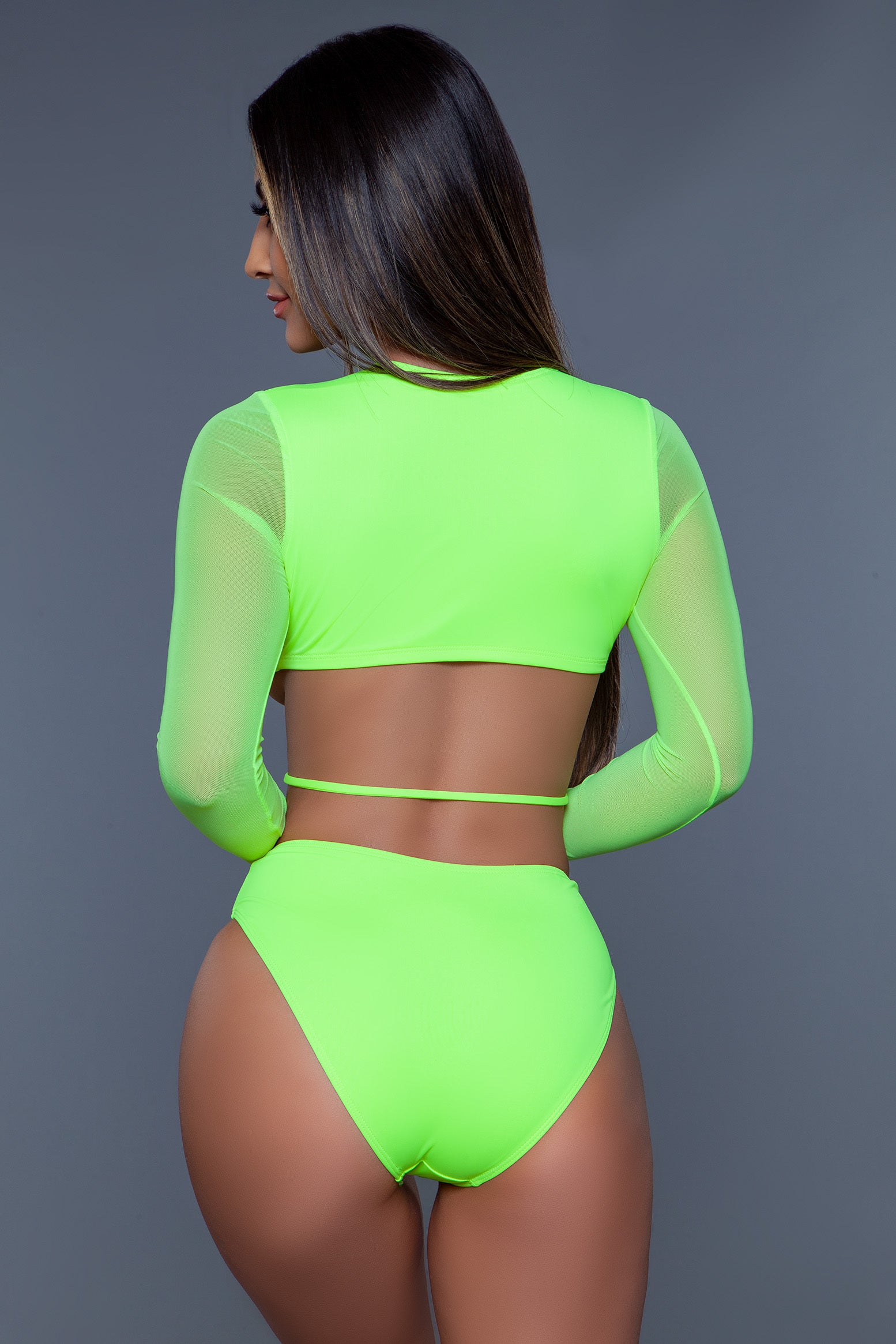 Cabo Mami Mesh Sleeve One Piece Cut Out Swimsuit