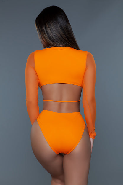 Cabo Mami Mesh Sleeve One Piece Cut Out Swimsuit