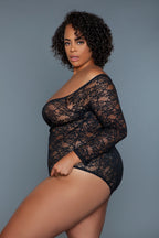 Take Your Time Floral Lace Plus Size Curve Bodysuit