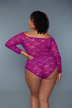 Take Your Time Floral Lace Plus Size Curve Bodysuit