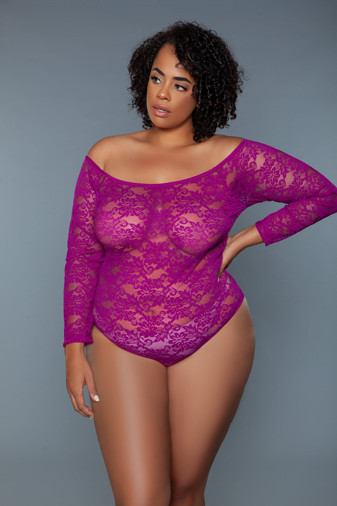 Take Your Time Floral Lace Plus Size Curve Bodysuit