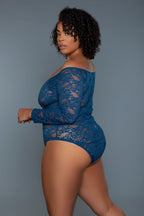 Take Your Time Floral Lace Plus Size Curve Bodysuit