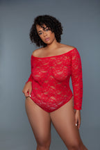 Take Your Time Floral Lace Plus Size Curve Bodysuit