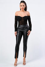 Vanity Sweetheart Neckline Off Shoulder Bodysuit