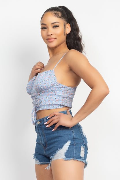Out Of Town Floral Ditsy Print Cami Crop Top