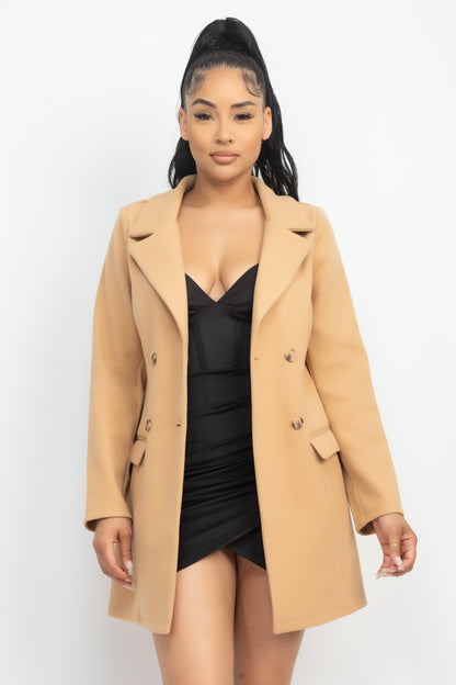 Chic In The City Double Breasted Longline Coat