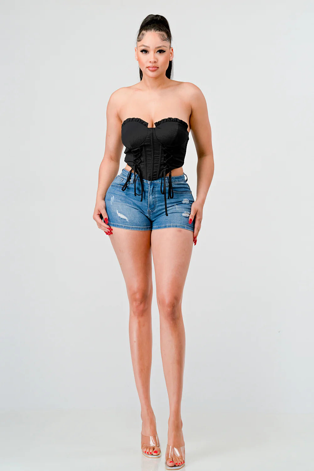 Summer Crush Sweetheart Neckline Bustier Crop Top