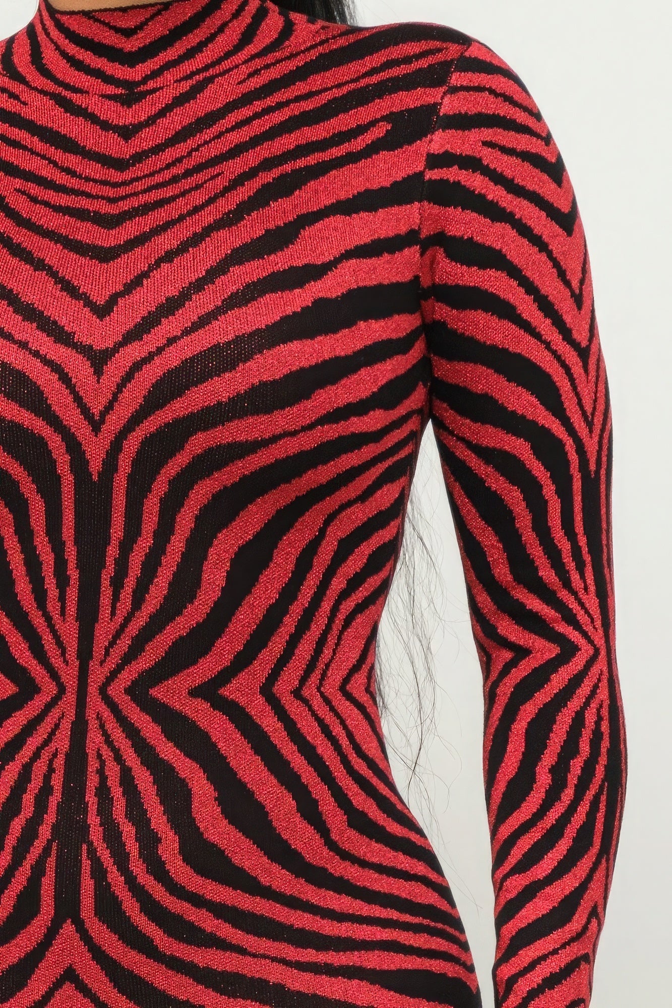 Close To You Zebra Print Jacquard Bodycon Dress