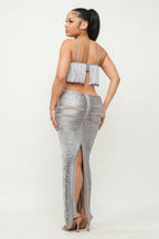 Sweet Karma Layered Fringe Cut Out Maxi Dress