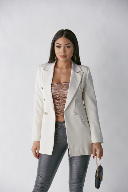 Head Babe In Charge Silver Button Detail Blazer