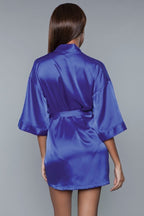 Prissy Short Sleeve Tie Front Satin Robe