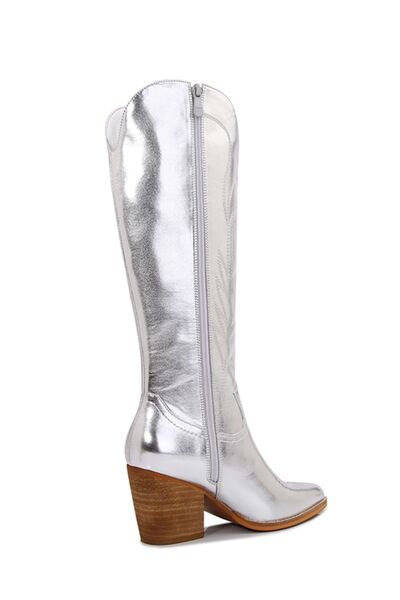 Cosmic Glow Metallic Knee High Cowboy Boots